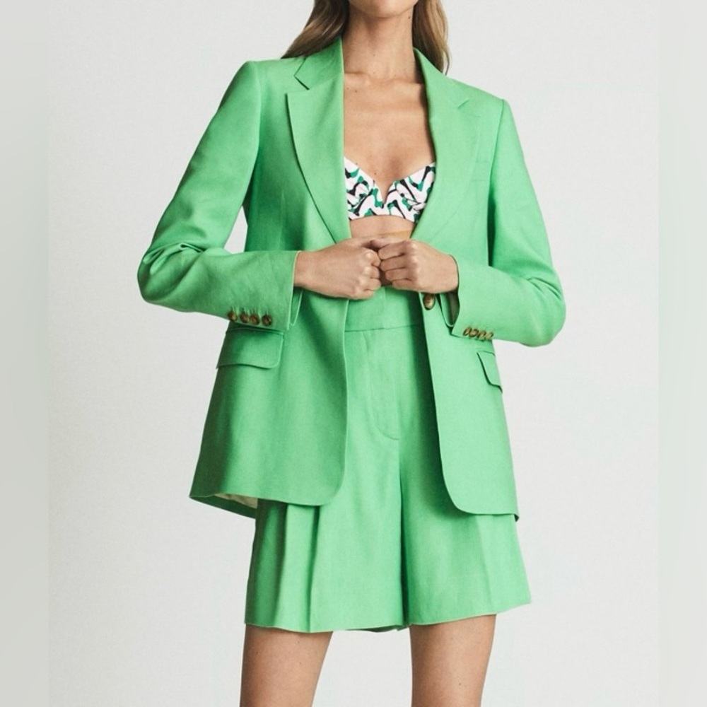 REISS GRACEY SUIT
SINGLE BREASTED BLAZER IN GREEN